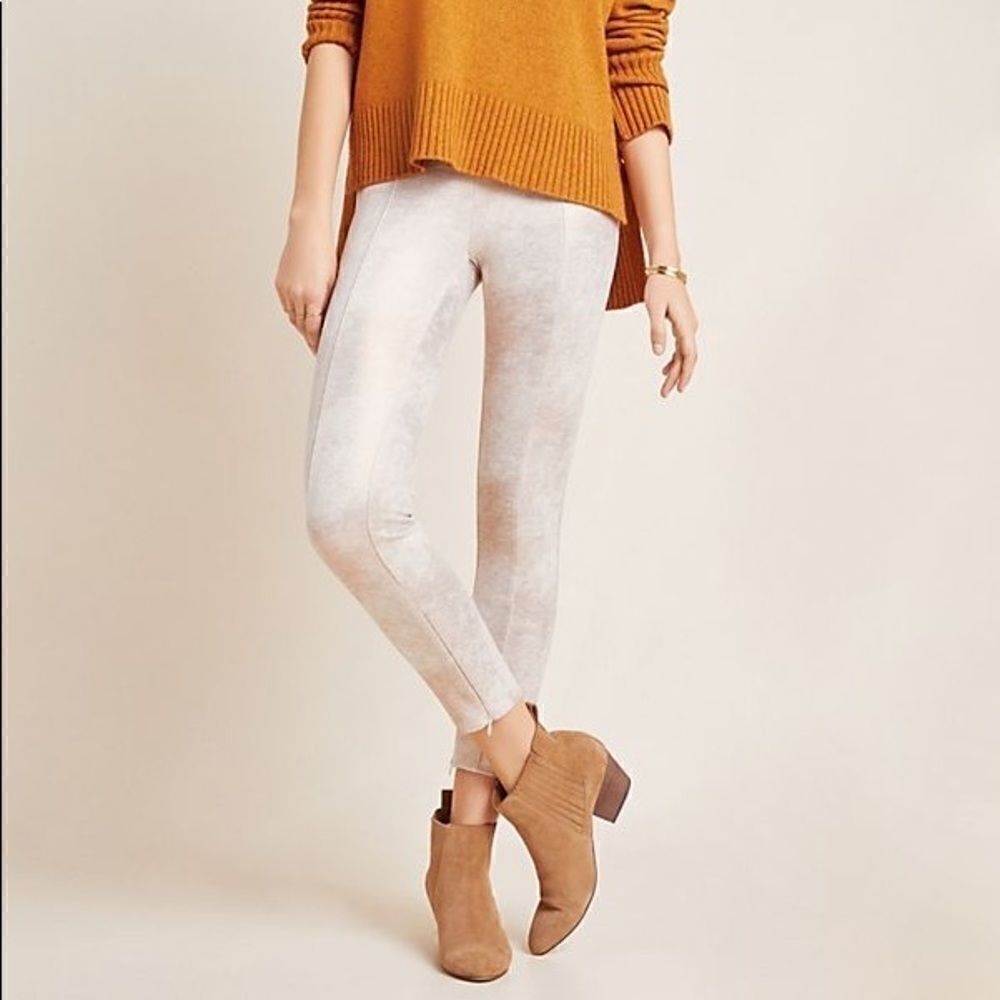 Anthropologie Sueded Metallic Leggings 
